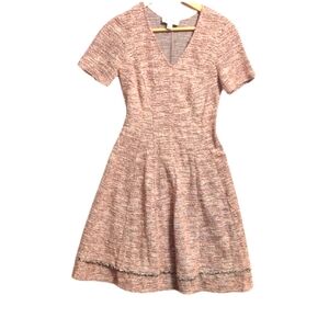 4 FOR $24 Soft Girl Pastel Pink Tweed Spring Mini Dress Feminine Romantic Twee